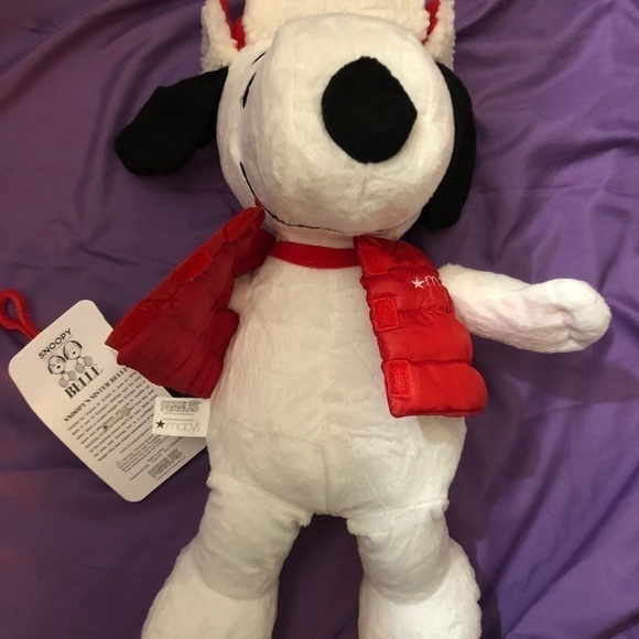 2015 Macy's Holiday Peanut's Snoopy Plush Stuffed Animal W/Sister Belle Clip 19” - Picture 9 of 12